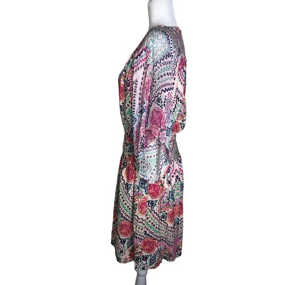 Anthropologie Maeve Siya Kimono Mini Dress Ruched Waist Floral Feminine Sz: 0 - Picture 12 of 15